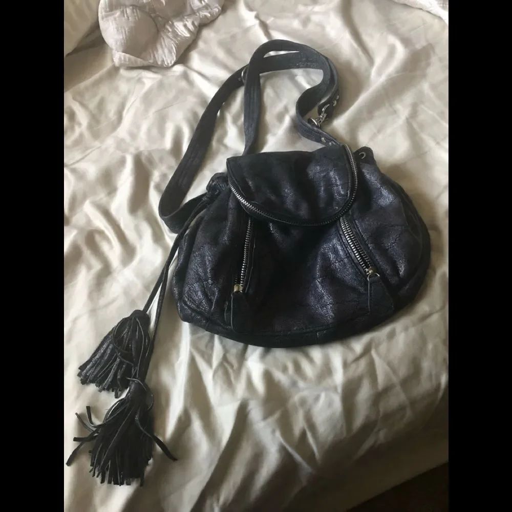 BEBE navy blue suede crossbody/ shoulder bag